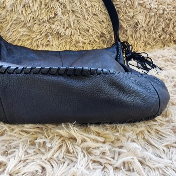 HOBO Black Leather Hobo Shoulder Crossbody Bag - Picture 3 of 8